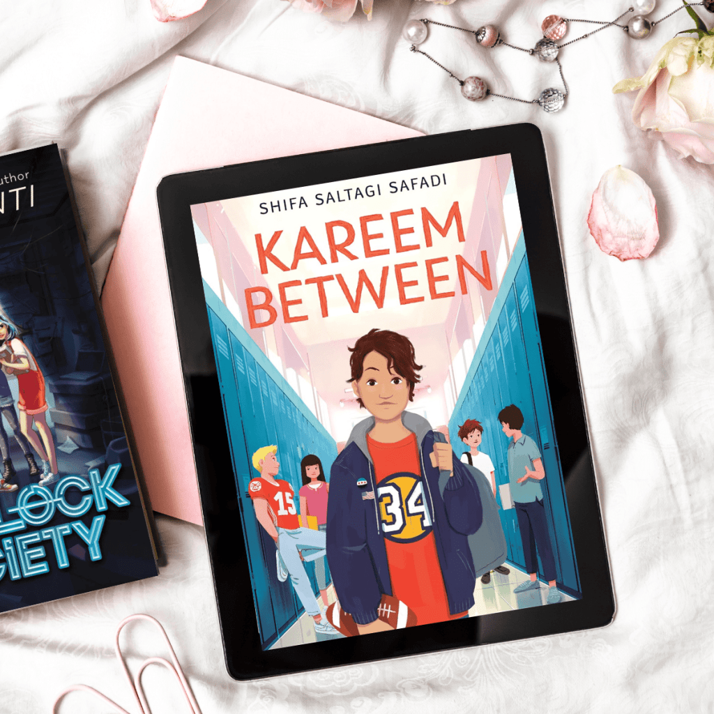a tablet and a book show two new books kareem between and the sherlock society
